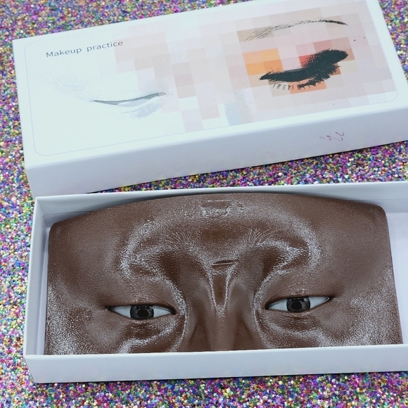 Black Makeup Practice Silicone Mannequin Face Eye Board - Picture 7 of 12